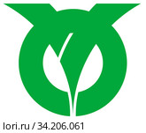 Герб поселка Сакахоги. Префектура Гифу. Япония. Стоковая иллюстрация, иллюстратор Владимир Макеев / Фотобанк Лори