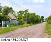 Улица в деревне летним днем (2007 год). Стоковое фото, фотограф Ирина Борсученко / Фотобанк Лори