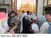 Великое освящение Воскресенского храма поселка Быково Раменского района (2020 год). Редакционное фото, фотограф Дмитрий Неумоин / Фотобанк Лори