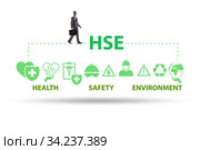 HSE concept for health safety environment with businessman. Стоковое фото, фотограф Elnur / Фотобанк Лори