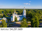 Church of St. Nicholas the Wonderworker in the village of Nikolskoye, Uglichsky district, Yaroslavl region on a summer day. Стоковое фото, фотограф Валерий Смирнов / Фотобанк Лори