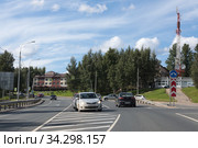 Трасса М9, город Зубцов (2020 год). Редакционное фото, фотограф Дмитрий Неумоин / Фотобанк Лори