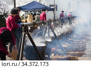 Feast of escudella, Castelltercol (2018 год). Редакционное фото, фотограф Яков Филимонов / Фотобанк Лори