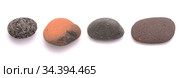 Pebbles of various colors and textures isolated on white backgorund. Стоковое фото, фотограф Tamara Kulikova / Фотобанк Лори