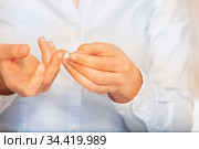 Taking blood test from woman's hands close-up. Стоковое фото, фотограф Сергей Новиков / Фотобанк Лори