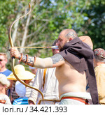 Ancient Knights at the Historical Festival (2014 год). Редакционное фото, фотограф Акиньшин Владимир / Фотобанк Лори