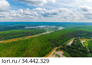 Northern landscape. Endless forests. Exclusion of the river. Impenetrable swamps in the north. Стоковое фото, фотограф Евгений Ткачёв / Фотобанк Лори