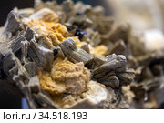 Mineral pegmatite interspersed with morion crystals. Стоковое фото, фотограф Евгений Ткачёв / Фотобанк Лори