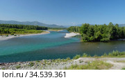 Видео места слияния рек Кокса и Катунь на Алтае / Video of Altai natural landscape on the place of confluence of the Katun and Koksa rivers. (2020 год). Стоковое видео, видеограф Сергей Пристяжнюк (Serg Zastavkin) / Фотобанк Лори