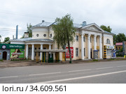 This building was built by the manufacturer Konovalov as a nursery for factory children, 07/19/2020, the city of Vichuga, Ivanovo region, Russia. Редакционное фото, фотограф Валерий Смирнов / Фотобанк Лори
