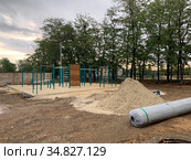 Строительство оздоровительного тренажерного комплекса в Крыму (2020 год). Стоковое фото, фотограф Кузнецов Максим / Фотобанк Лори