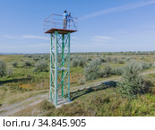 watching tower. Kartal Eco Park, Orlovka village, Reni raion, Odessa oblast, Ukraine, Eastern Europe (2020 год). Стоковое фото, фотограф Некрасов Андрей / Фотобанк Лори