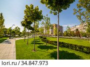 Фрагмент Прибрежного сквера на набережной города Днепр (Днепропетровск) (2020 год). Редакционное фото, фотограф V.Ivantsov / Фотобанк Лори