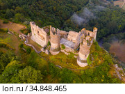 Top view of the ruin castle Chateau Rocher. Стоковое фото, фотограф Яков Филимонов / Фотобанк Лори