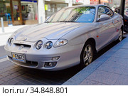 Автомобиль Хендай купе Hyundai Coupe (2012 год). Редакционное фото, фотограф Галина Савина / Фотобанк Лори