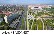 Krasnodar cityscape and Krasnodar stadium from aerial view (2020 год). Стоковое фото, фотограф Арестов Андрей Павлович / Фотобанк Лори