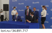 02-10-2020 RUSSIA, KAZAN: official press conference on the presentation of technopolis. Редакционное видео, видеограф Константин Шишкин / Фотобанк Лори