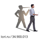 Concept of businessman liar with his shadow. Стоковое фото, фотограф Elnur / Фотобанк Лори