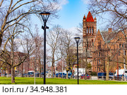 Harvard-Epworth United Methodist Church, Cambridge (2018 год). Стоковое фото, фотограф Сергей Новиков / Фотобанк Лори