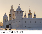 View of the Tobolsk Kremlin on a clear winter day. Стоковое фото, фотограф Анна Майорова / Фотобанк Лори
