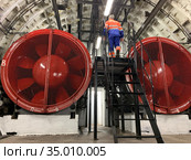Внутренняя вентиляционная система метрополитена (2020 год). Стоковое фото, фотограф Кузнецов Максим / Фотобанк Лори