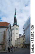 Старый Таллин. Церковь Олевисте. Эстония (2012 год). Редакционное фото, фотограф Александр Щепин / Фотобанк Лори