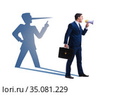 Concept of businessman liar with his shadow. Стоковое фото, фотограф Elnur / Фотобанк Лори