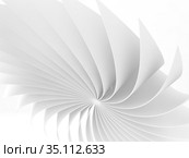 Abstract white bent parametric structure, 3d graphic. Стоковая иллюстрация, иллюстратор EugeneSergeev / Фотобанк Лори