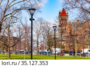 Harvard-Epworth United Methodist Church, Cambridge (2018 год). Стоковое фото, фотограф Сергей Новиков / Фотобанк Лори