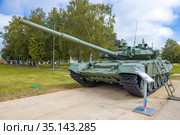 Российский современный танк Т-90А "Владимир" - участник международного военного форума "Армия-2020". Алабино. Редакционное фото, фотограф Виктор Карасев / Фотобанк Лори