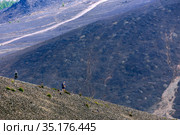Mining lifeless dumps after quarrying in the city of Karabash, Chelyabinsk region in Russia. Стоковое фото, фотограф Акиньшин Владимир / Фотобанк Лори