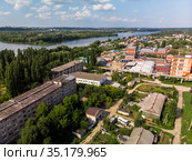 view of Levoberezhny district and the Voronezh river in Lipetsk, Russia (2018 год). Стоковое фото, фотограф Володина Ольга / Фотобанк Лори