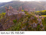 Top view of the ruin castle Chateau Rocher. Стоковое фото, фотограф Яков Филимонов / Фотобанк Лори
