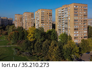 Москва, Пролетарский проспект, жилые дома проекта "Башня Вулыха" (2020 год). Редакционное фото, фотограф glokaya_kuzdra / Фотобанк Лори