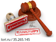 Bankruptcy verdict. The stamp and an imprint. Стоковая иллюстрация, иллюстратор WalDeMarus / Фотобанк Лори