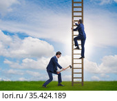 Business unethical competition concept with businessmen. Стоковое фото, фотограф Elnur / Фотобанк Лори