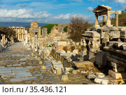 Curette Street in Ephesus, Turkey. Стоковое фото, фотограф Яков Филимонов / Фотобанк Лори