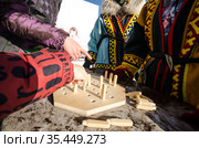 Ненецкая национальная игра-головоломка "Тебко" Стоковое фото, фотограф Яковлев Сергей / Фотобанк Лори