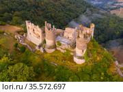 Scenic view of the ruin castle Chateau Rocher. Стоковое фото, фотограф Яков Филимонов / Фотобанк Лори