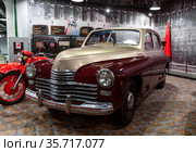 GAZ-M20 "Pobeda" 1948-1953 year. The Museum of Technology of Vadim Zadorozhny. Moscow Region, Russia (2020 год). Редакционное фото, фотограф Наталья Волкова / Фотобанк Лори