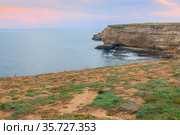 Evening landscape of the Tarkhankutsky Nature Reserve in the Crimea (2020 год). Стоковое фото, фотограф Владимир Ушаров / Фотобанк Лори