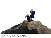 Businessman self isolating on the top. Стоковое фото, фотограф Elnur / Фотобанк Лори