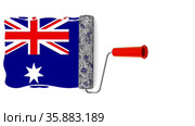 A paint roller is drawing the flag of Australia. Стоковая анимация, аниматор WalDeMarus / Фотобанк Лори