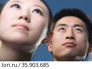 Portrait of two young people, face only. Стоковое фото, агентство Ingram Publishing / Фотобанк Лори