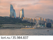 Современный Баку декабрьским вечером. Азербайджан (2017 год). Стоковое фото, фотограф Виктор Карасев / Фотобанк Лори