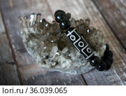 Tibetan Dzi natural beads - 9 eyes. Стоковое фото, фотограф ElenArt / Фотобанк Лори