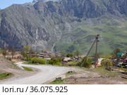 Село Кани. Кармадонское ущелье. Северная Осетия. Россия (2021 год). Редакционное фото, фотограф Сергей Афанасьев / Фотобанк Лори