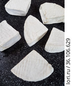 Camembert on black background. Стоковое фото, фотограф Марина Володько / Фотобанк Лори