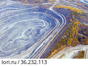Opencast mining of iron ore. Environmental pollution problems. Стоковое фото, фотограф Евгений Ткачёв / Фотобанк Лори