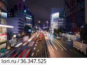 Aoyama-dori avenue at the night lightening. Tokyo. Japan (2019 год). Редакционное фото, фотограф Сергей Пристяжнюк (Serg Zastavkin) / Фотобанк Лори